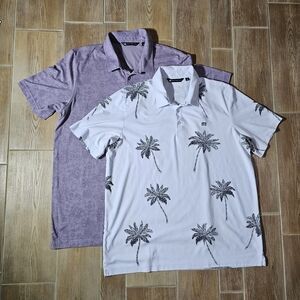 Travis Mathew Golf Polos (Lot Of 2) Men's Size XXL - Fit Like XL, Purple White